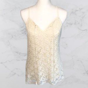 Alya white crocheted tank top with tassel tie, S